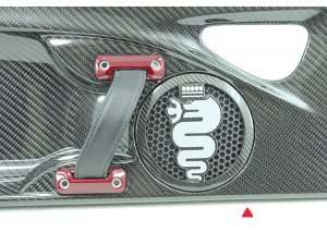 Alfa Romeo 4C Carbon Fiber Speaker Grill Covers - Alfa Logo in White Alfa Romeo 4C Carbon Fiber Speaker Grill Covers - Alfa Logo in White